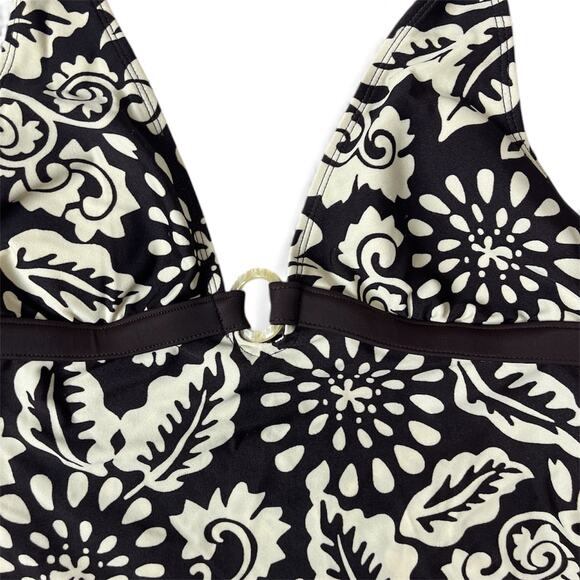 Apt 9 Vintage retro halter top with bohochic circle accent & floral cream print - Picture 5 of 6